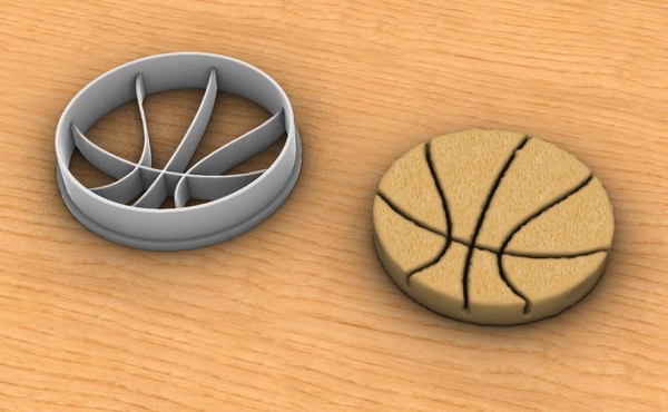 Basketball cookie cutter