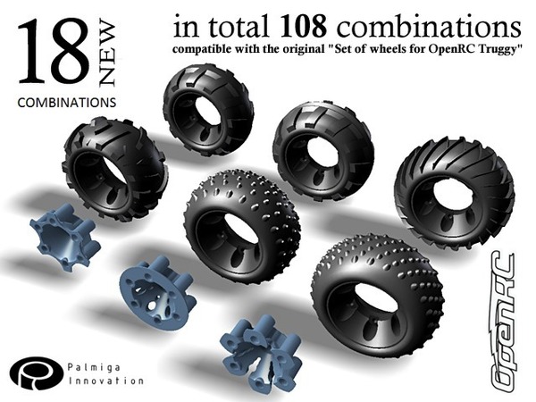 2nd Set of wheels for OpenRC Truggy (1:10 RC cars)