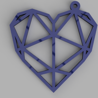 Small Diamond heart keychain, necklace 3D Printing 300112