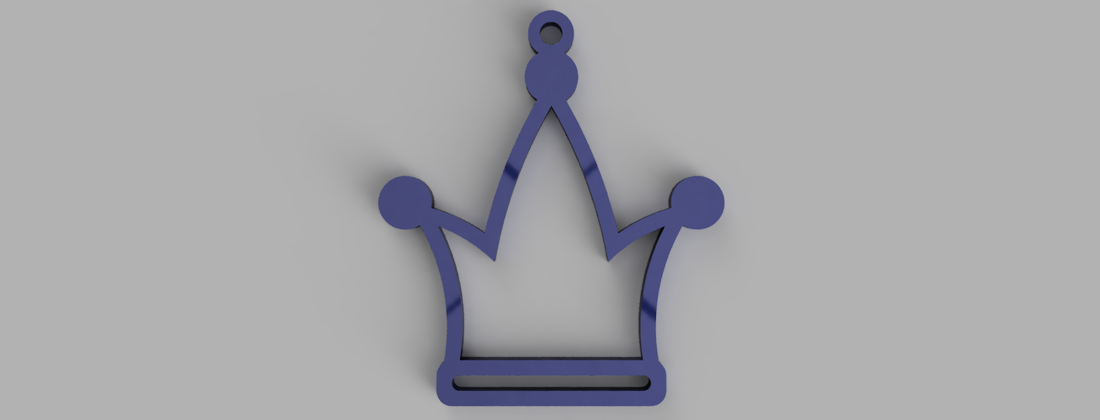 Crown keychain, necklace 3D Print 300116