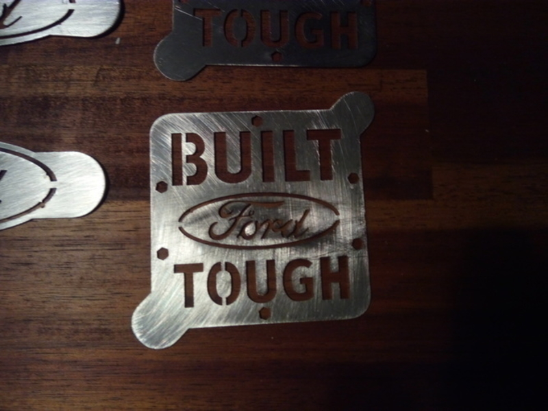 "BUILT FORD TOUGH" coffee art stencil