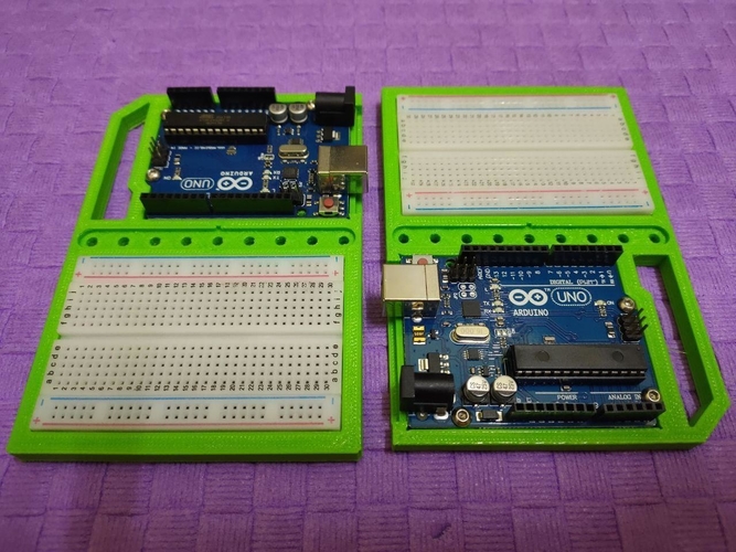 Arduino & Breadboard Case for Square Connector Breadboard 3D Print 300452