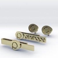 Pinshape Cuff Links and Tie Bars  Set - Thumbnail 1