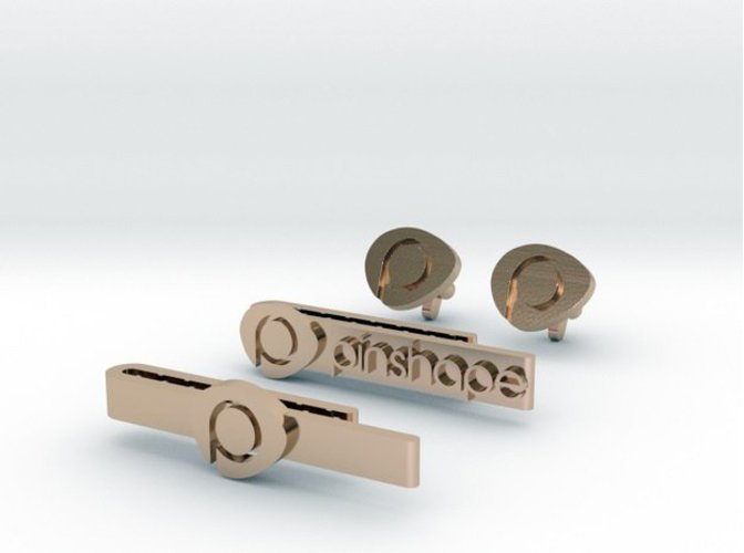 Pinshape Cuff Links and Tie Bars  Set 3D Print 30056