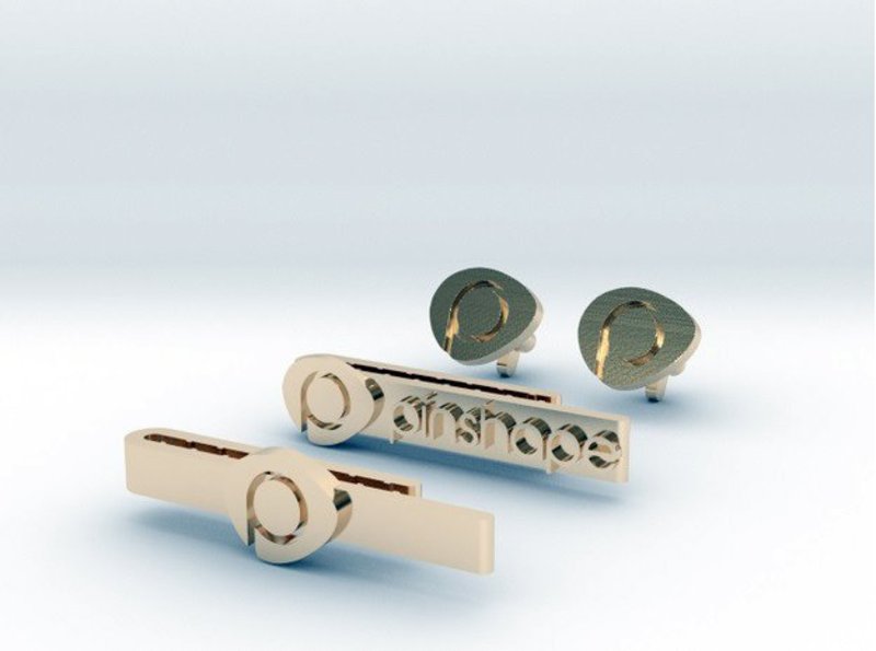 Pinshape Cuff Links and Tie Bars  Set