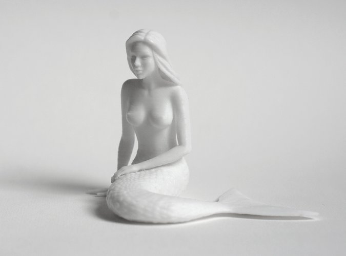 Thinking Mermaid 3D Print 30065