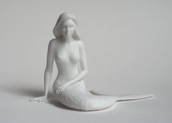 Thinking Mermaid 3D Print 30066