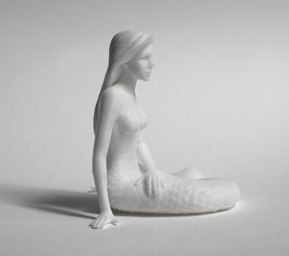 Thinking Mermaid 3D Print 30068