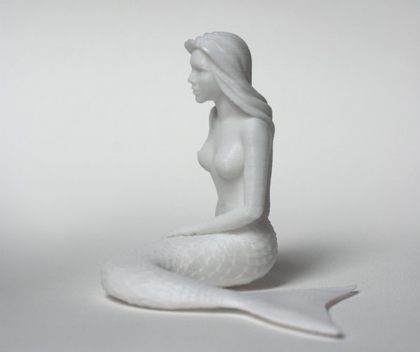 Thinking Mermaid 3D Print 30069