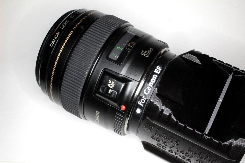 Canon EF lens adapter for GuerillaBeam projectors