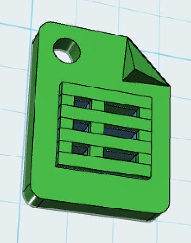 Google Sheets Product Icon - with Keychain/craft hole 3D Print 30117