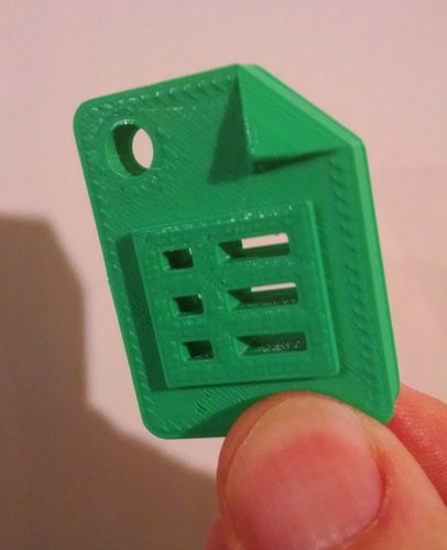 Google Sheets Product Icon - with Keychain/craft hole 3D Print 30118