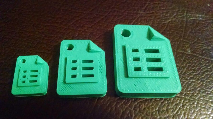 Google Sheets Product Icon - with Keychain/craft hole 3D Print 30119