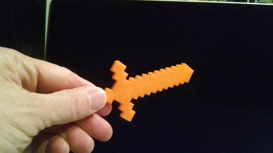 Diamond Minecraft Tools -remix with keychain holes 3D Print 30129