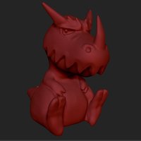 Small Grumpy Carnotaurus v2 3D Printing 30277