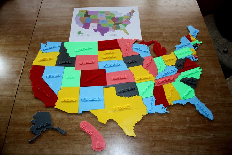 USA MAP PUZZLE CORRECCIONES 3D Print 304516