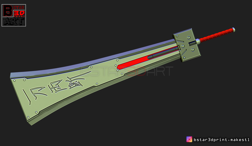 HardEdge Sword Cloud - Final Fantasy VII remake 3D print model 3D Print 304524