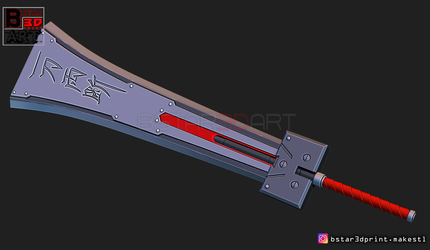 HardEdge Sword Cloud - Final Fantasy VII remake 3D print model 3D Print 304531