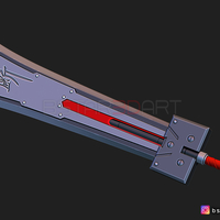 HardEdge Sword Cloud - Final Fantasy VII remake 3D print model - Thumbnail 10