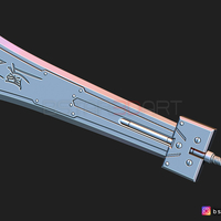 HardEdge Sword Cloud - Final Fantasy VII remake 3D print model - Thumbnail 12