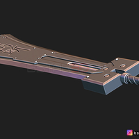 HardEdge Sword Cloud - Final Fantasy VII remake 3D print model - Thumbnail 17