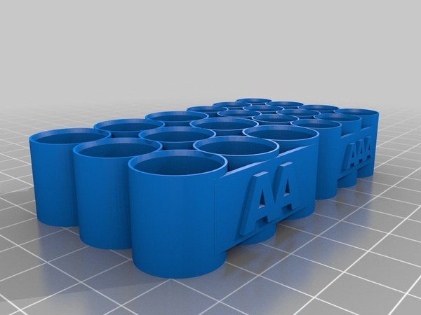 Medium AA & AAA Battery Holder 3D Printing 30455