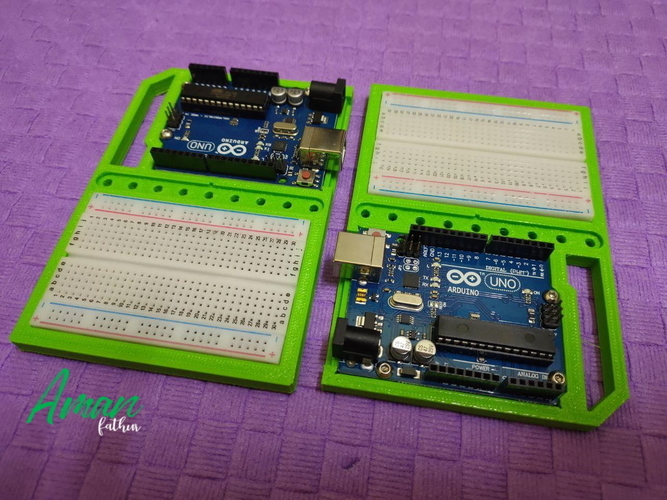 Arduino & Breadboard Case for Square Connector Breadboard 3D Print 304734