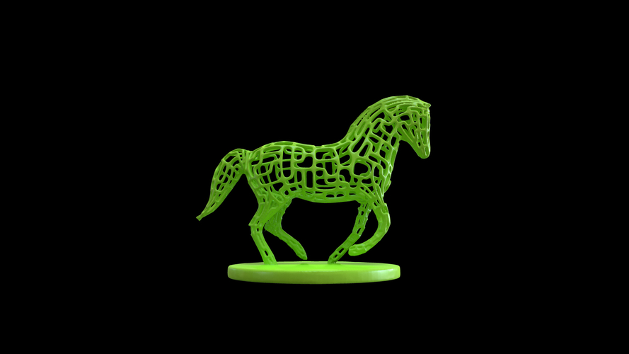 Horse Voronoi wireframe 3D Print 306195