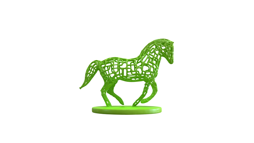 Horse Voronoi wireframe 3D Print 306196