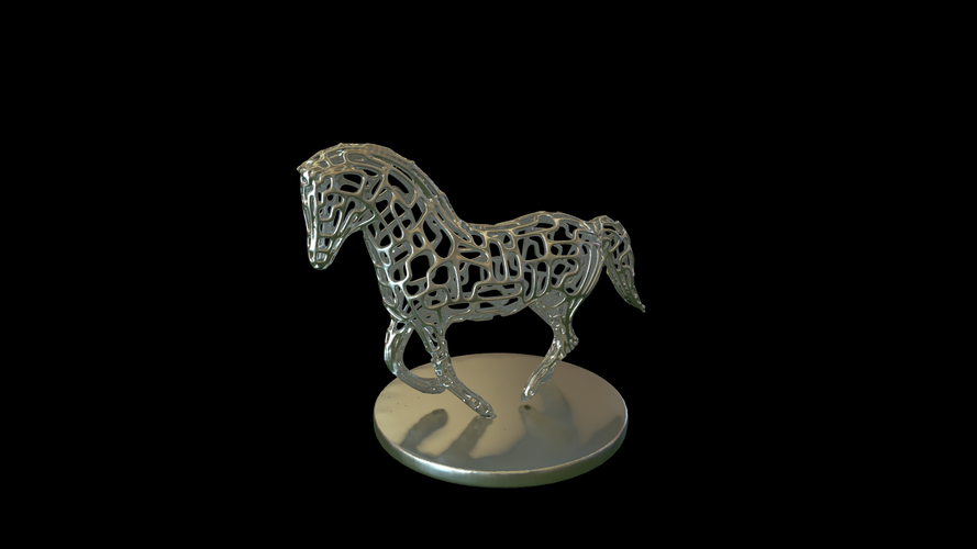 Horse Voronoi wireframe 3D Print 306198