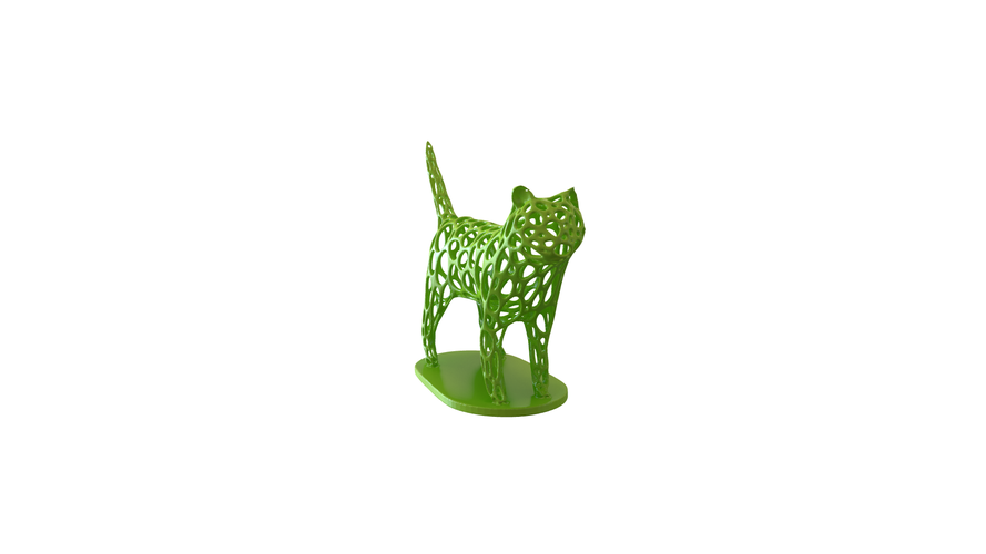  cat Voronoi  wireframe 3D Print 306250