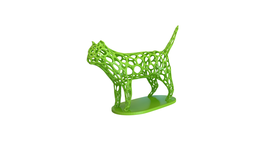  cat Voronoi  wireframe 3D Print 306251