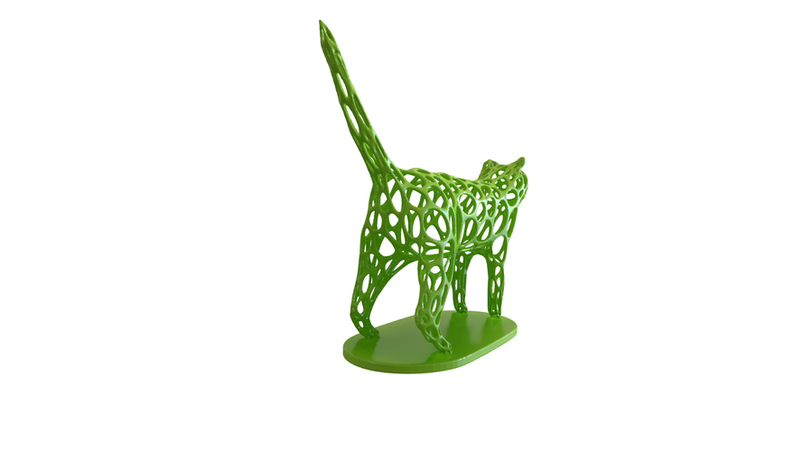  cat Voronoi  wireframe 3D Print 306253