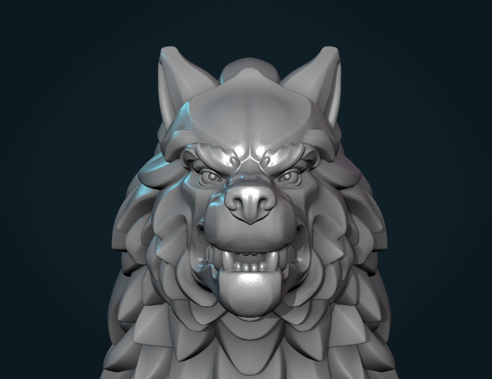 Wolf Sculpture 3D Print 306424