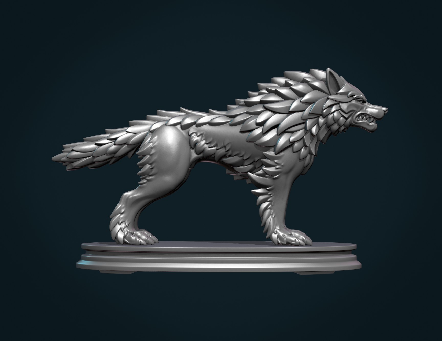 Wolf Sculpture 3D Print 306428