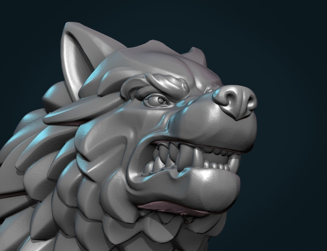 Wolf Sculpture 3D Print 306436