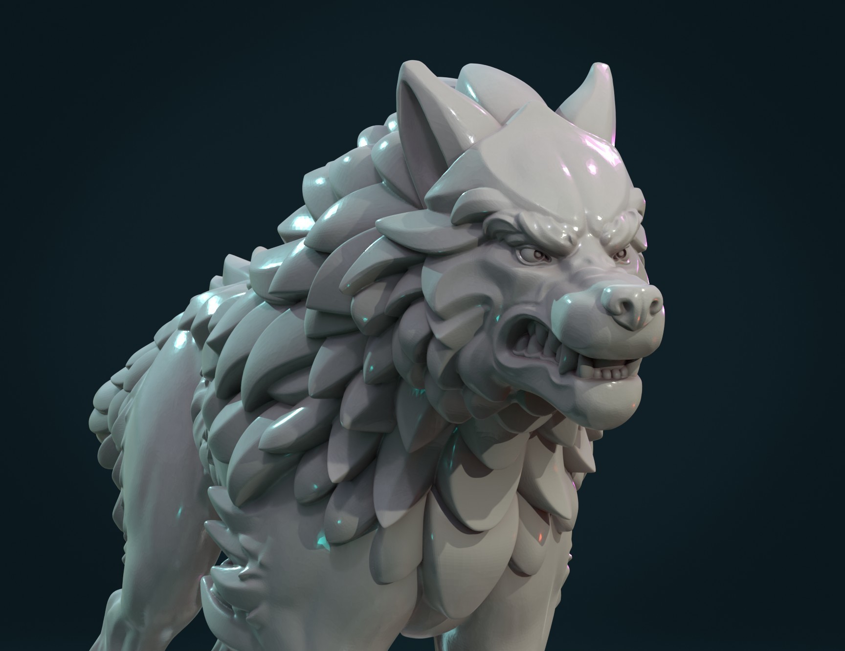 Wolf Sculpture 3D Print 306441
