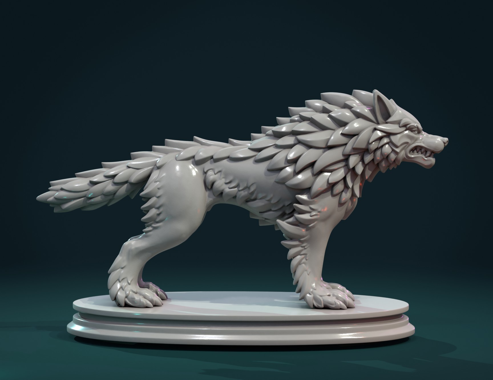 Wolf Sculpture 3D Print 306444