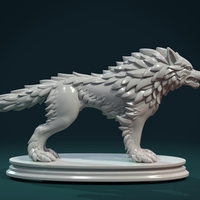 Small Wolf Sculpture 3D Printing 306445