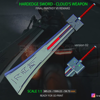 Small HardEdge Sword Cloud - Final Fantasy VII remake 3D print model 3D Printing 306728