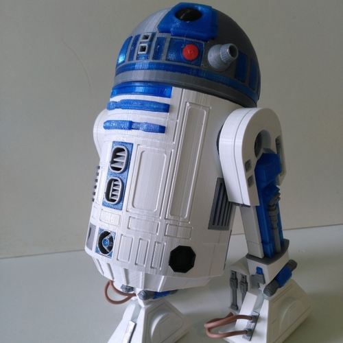 STAR WARS R2D2 detailed printable rotating openable head 3D Print 306880