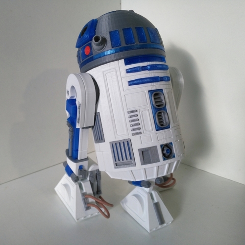 STAR WARS R2D2 detailed printable rotating openable head 3D Print 306881