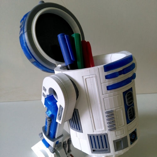 STAR WARS R2D2 detailed printable rotating openable head 3D Print 306883