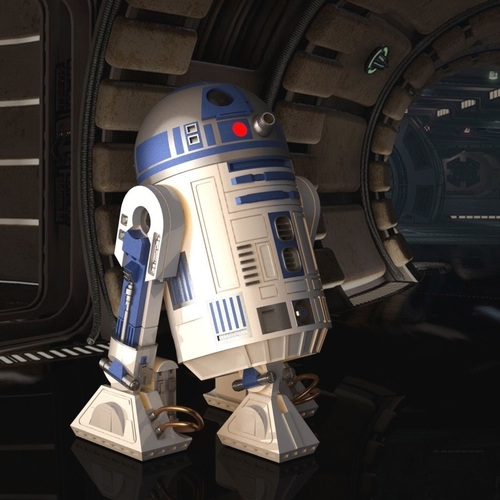 STAR WARS R2D2 detailed printable rotating openable head 3D Print 306884