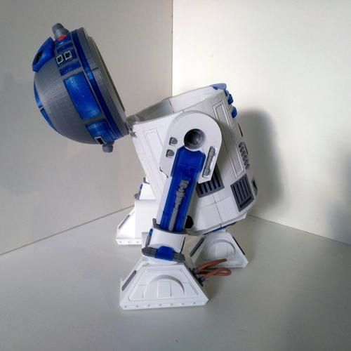 STAR WARS R2D2 detailed printable rotating openable head 3D Print 306886