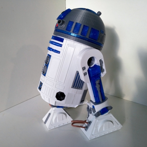 STAR WARS R2D2 detailed printable rotating openable head 3D Print 306888