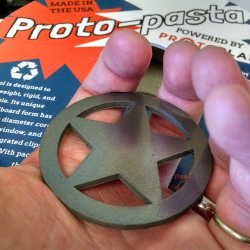 Proto-pasta Sheriff Star Badge Metal Composite Test Piece 3D Print 30691