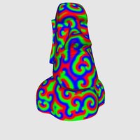 Small Triple Trippy Moai 3D Printing 30698