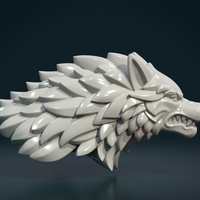 Small Wolf Head V 3D Printing 307023