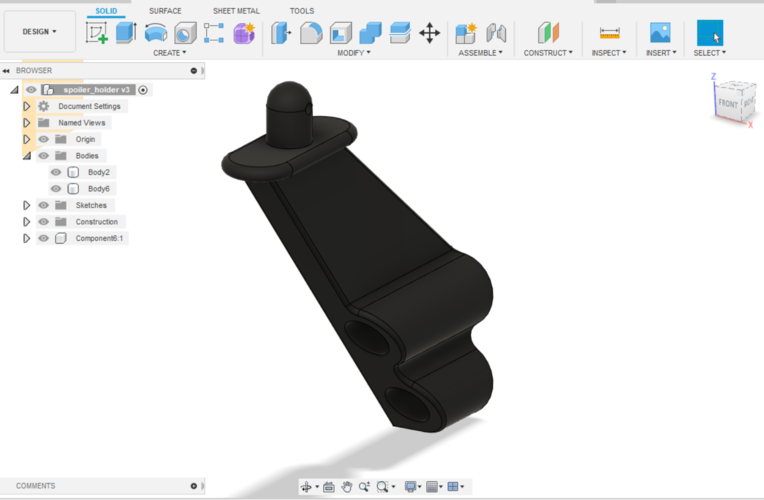 Kyosho DBX 1:8 right spoiler holder 3D Print 307049